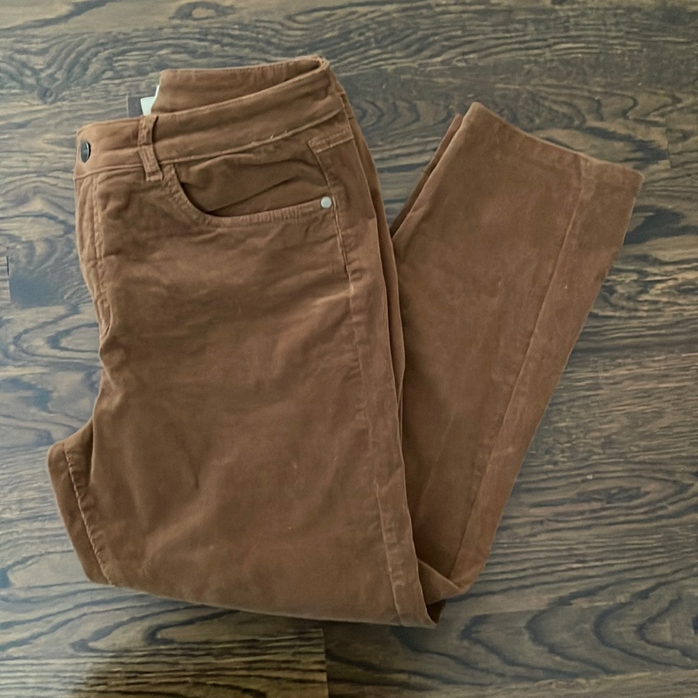Women’s Liquid Corduroy Pants in brown. Size 15/16.